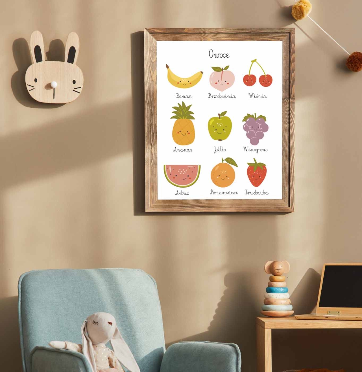 Owoce - Plakat, obrazek edukacyjny  Montessori.jpg