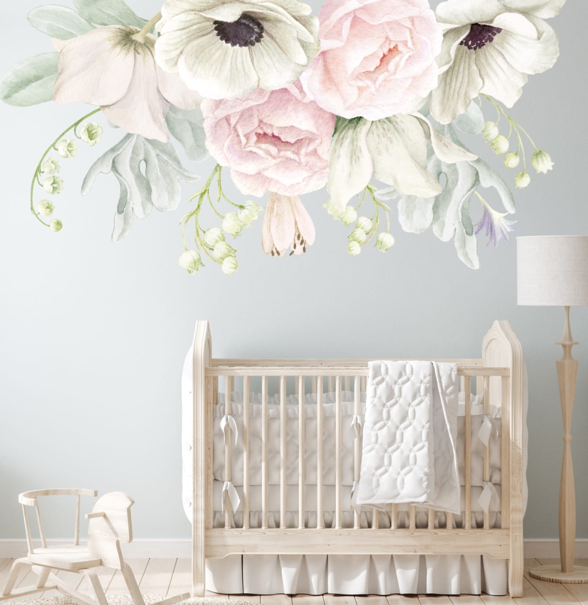 Naklejka Róże, anemony, konwalie - Kwiatowa kompozycja róż Vintage.jpg