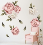 Piwonie, peonie akwarela DK055 - Naklejka na ścianę, Naklejka ścienna.jpg