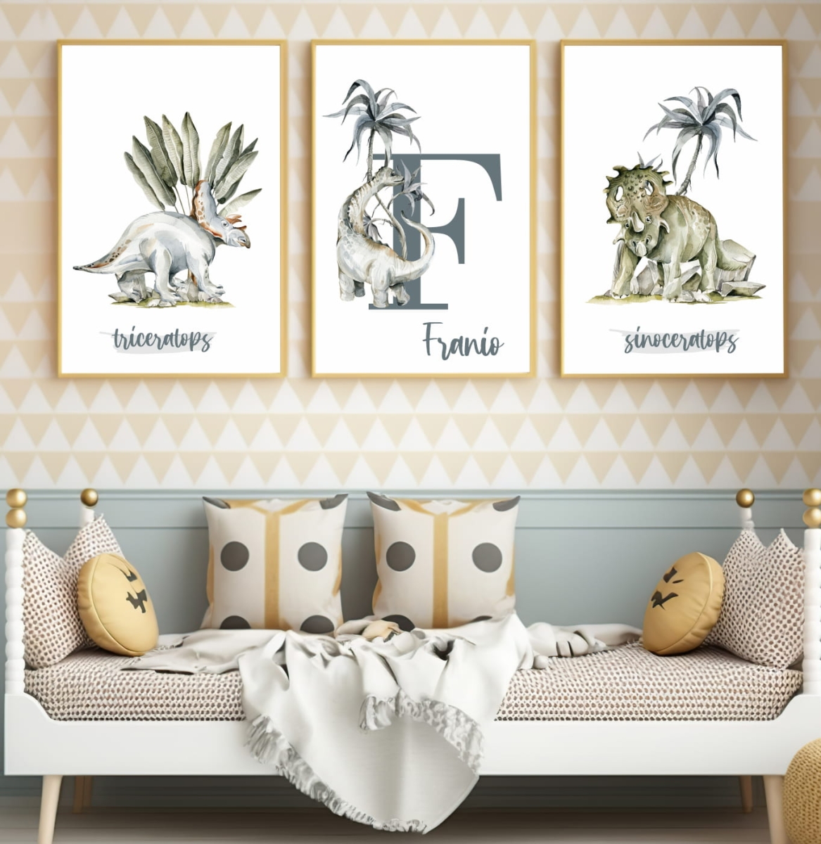 Dinozaury - Zestaw 3 plakaty Triceratops, Sinoceratops Nr1.jpg