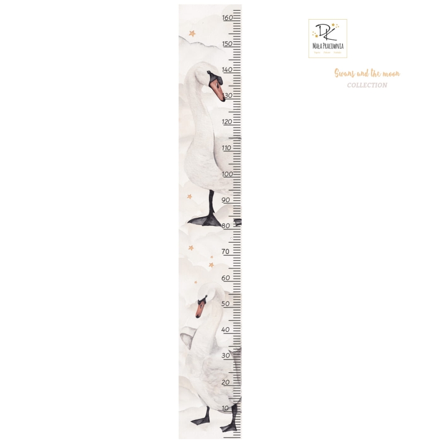 Miarka Wzrostu Łabędzie DK147 – naklejka dla dzieci – Mała Pracownia