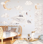 Miarka wzrostu łabędzie księżyc DK149 - Naklejka na ścianę.jpg