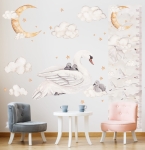 Naklejka Miarka wzrostu łabędzie, swan DK149.jpg