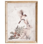 Autorski obrazek do pokoju dziecka – zajączek i ptaszek w stylu woodland