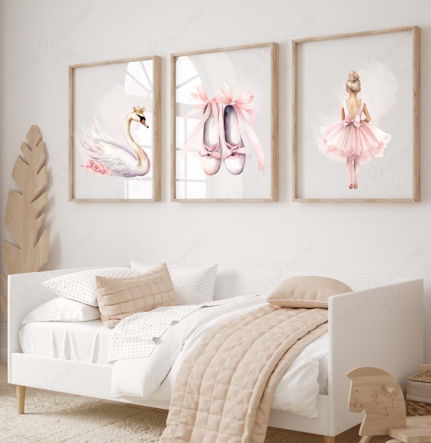 Zestaw 3 plakaty, obrazki - Baletnica, baletki, łabędź personalizacja nr.2.jpg