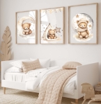 Zestaw 3 plakaty Pastelowe Misie  - Wzór nr2.jpg