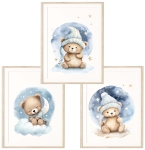 Plakat dziecięcy Misie Niebieskie Wzór 5 – Mała Pracownia