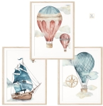 Zestaw 3 plakaty statek, latarnia, balony Nr1.jpg