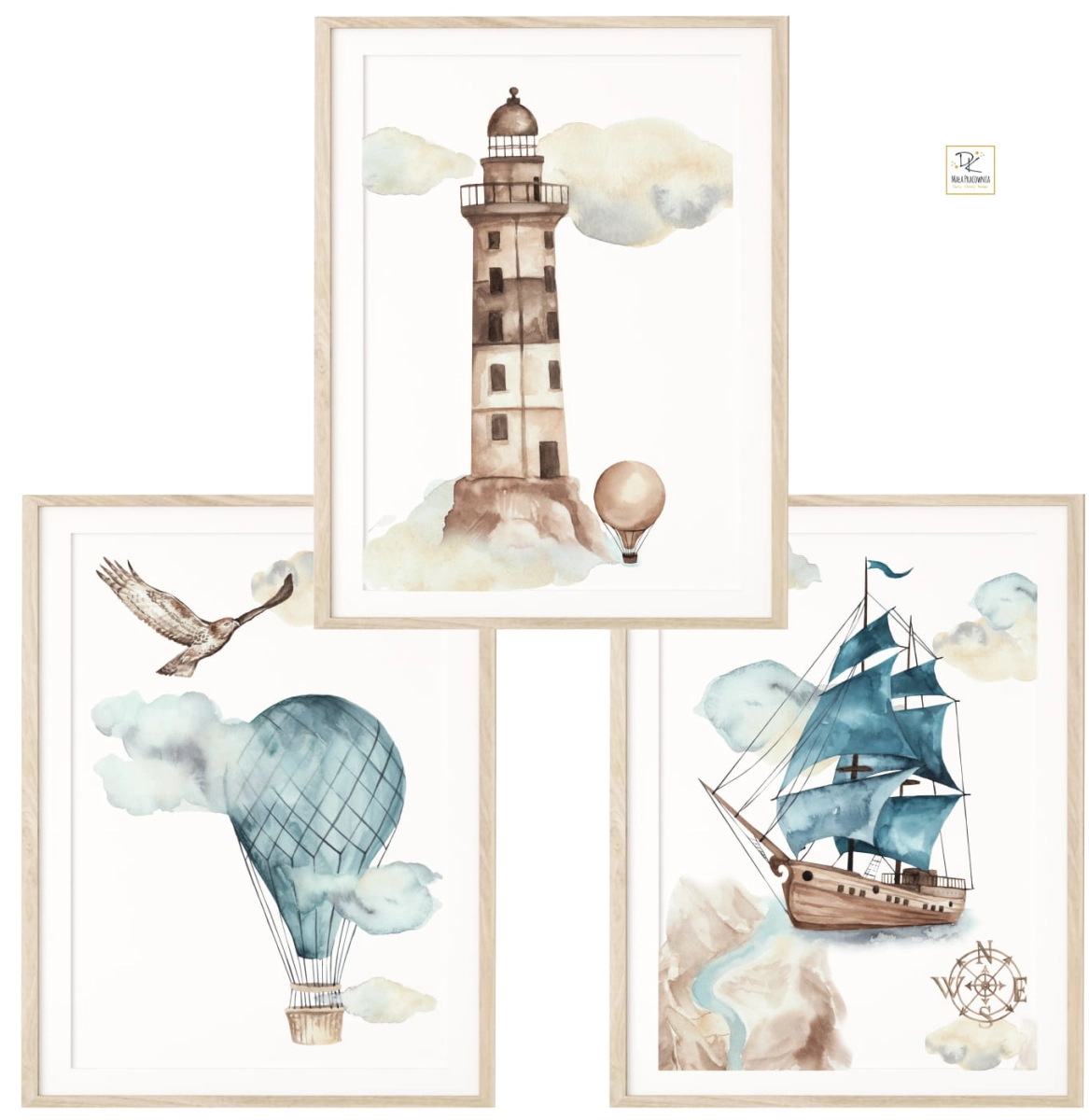 Zestaw 3 plakaty statek, latarnia, balony Nr 3.jpg
