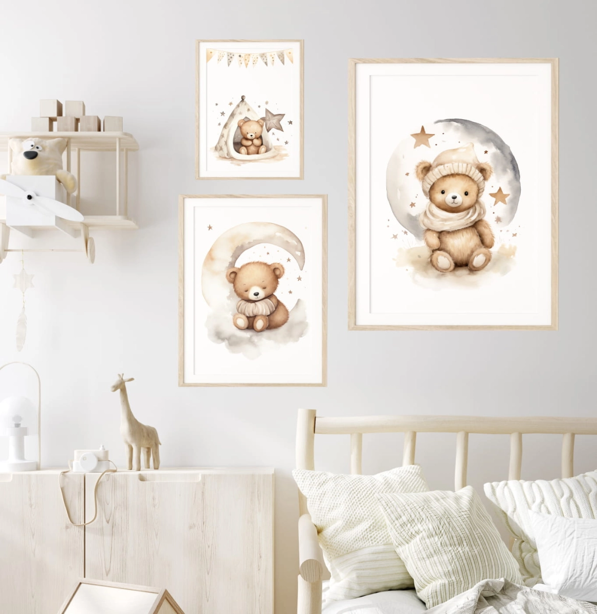 Zestaw 3 plakaty Pastelowe Misie beżowe - Wzór nr.2.jpg