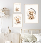 Zestaw 3 plakaty Pastelowe Misie beżowe - Wzór nr.2.jpg