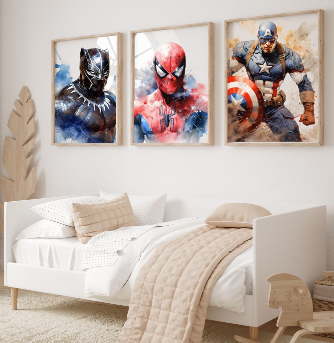 Zestaw 3 plakaty Czarna pantera, Spiderman, Kapitan Ameryka.jpg