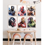 Mała Pracownia DK  Plakaty  Superbohaterów - Czarna pantera, Spiderman, Kapitan Ameryka.jpg