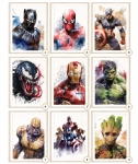 Zestaw 3 plakaty  Spiderman, Ironman, Hulk, Thor Wzory 1-9.jpg