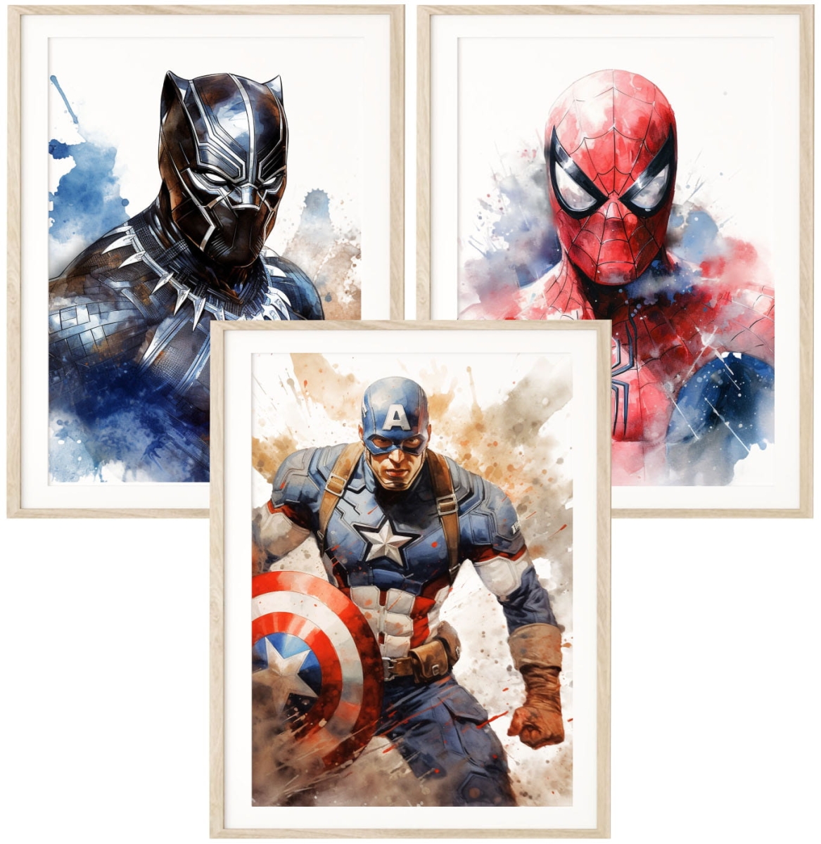 Spiderman, Batman, Kapitan Ameryka, Iron Man, Avengersi, Superman, Plakaty Superhero.jpg