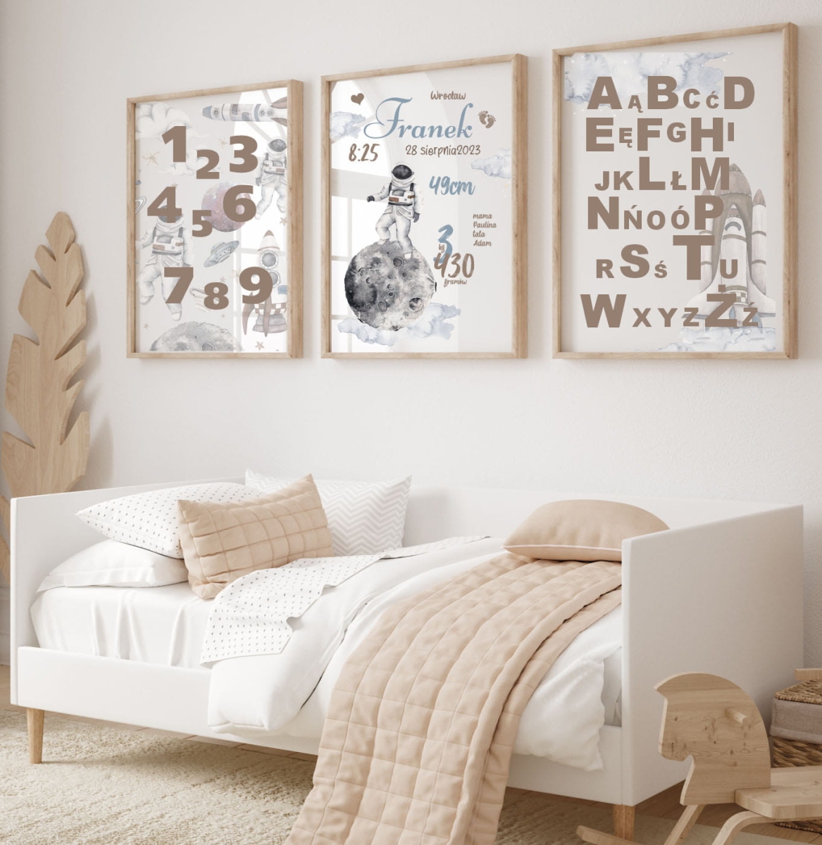 Zestaw 3 plakaty kosmos, planety, metryczka imię dziecka Nr 1.jpg