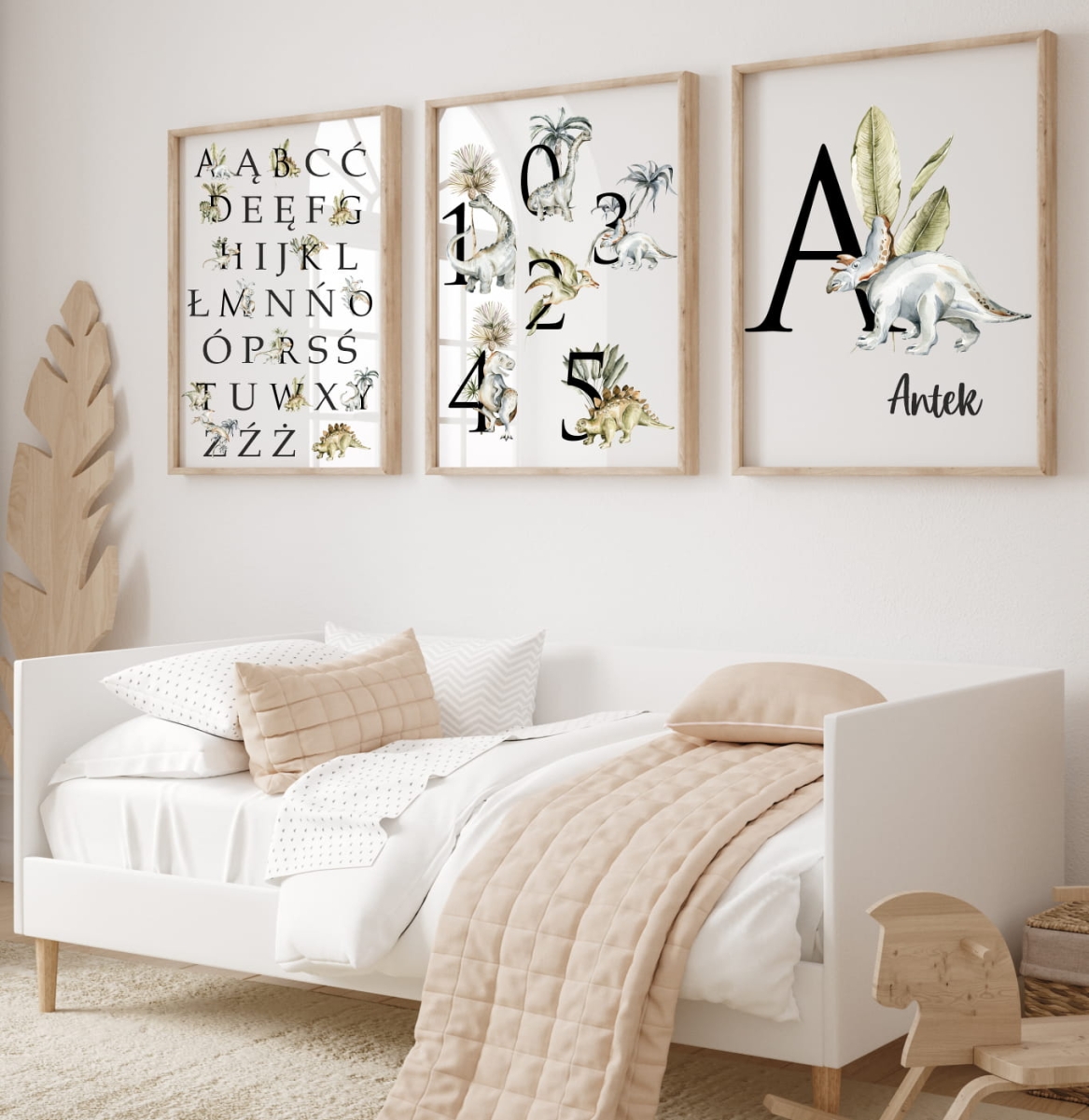 Zestaw 3 plakaty Dinozaury, metryczka, imię Wzór 3.jpg