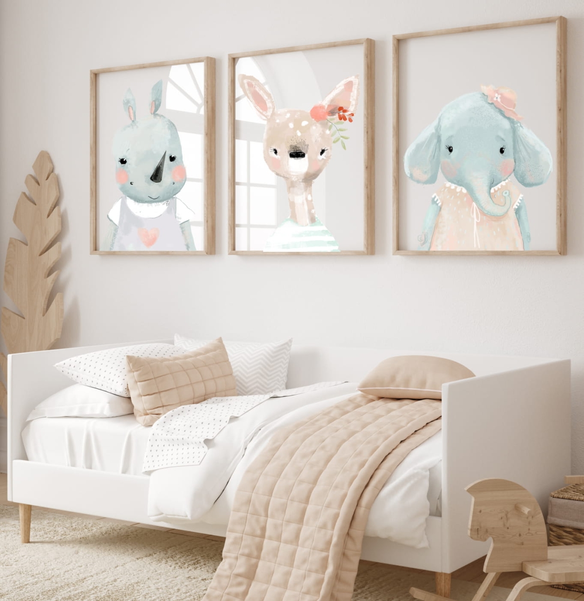 Zestaw 3 plakaty słonik sarna nosorożec DK43.jpg