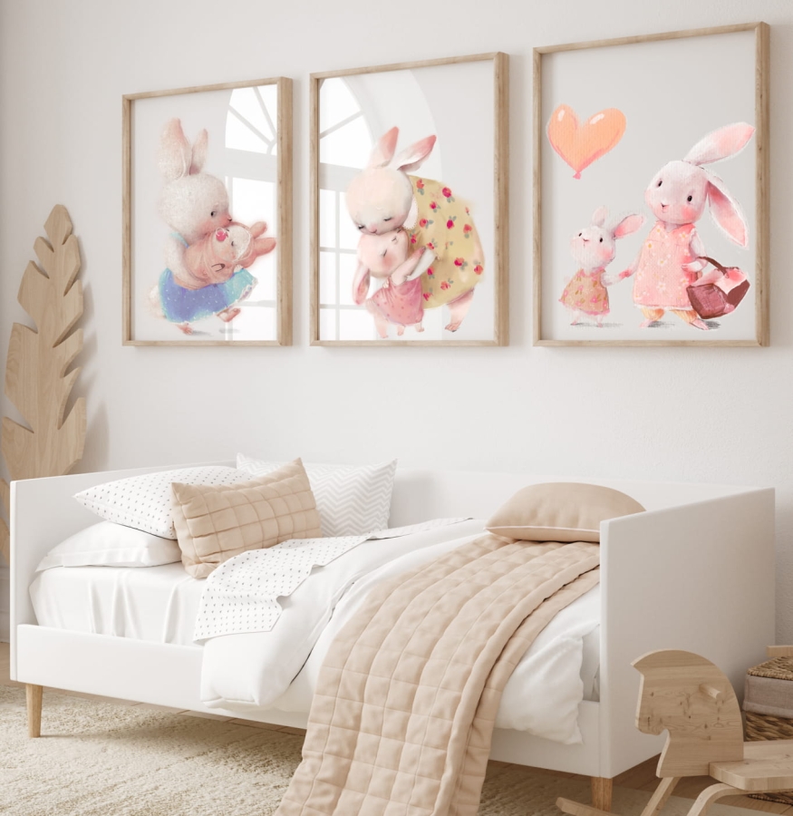 Zestaw 3 plakaty rodzina króliczków DK44.jpg