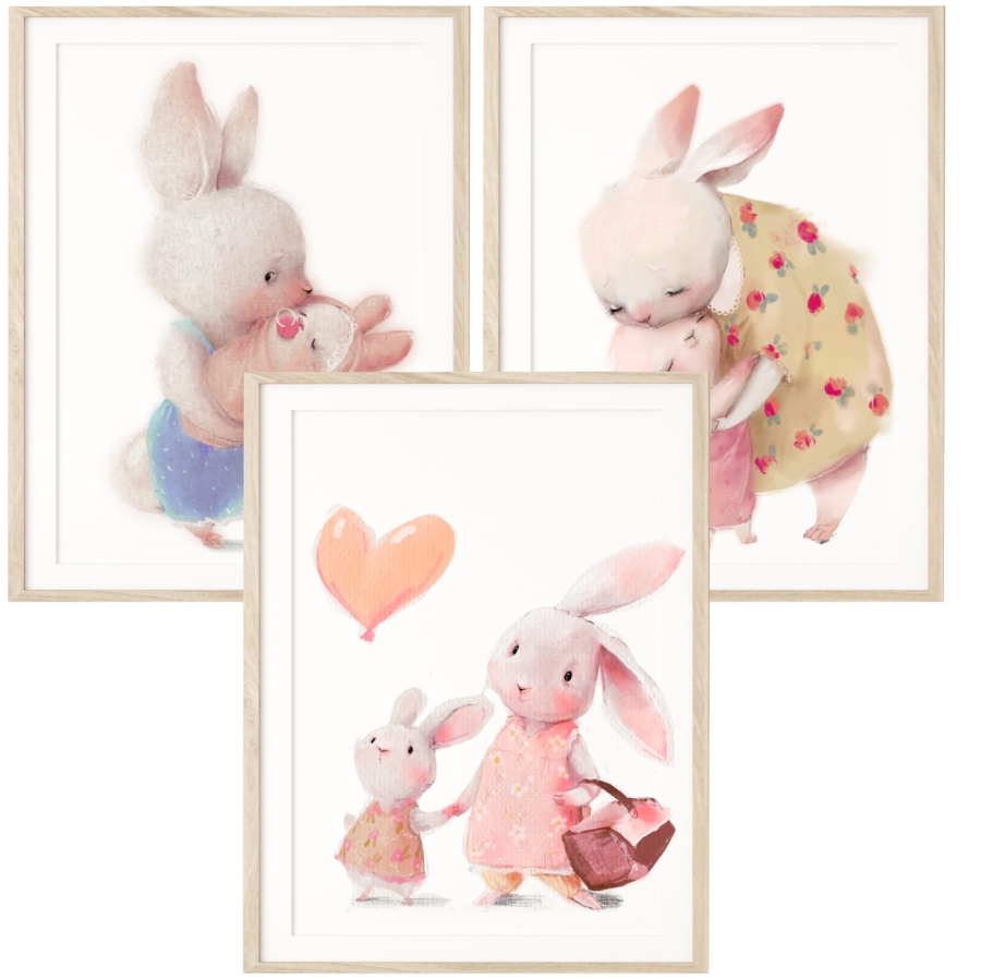 Zestaw 3 plakaty rodzina króliczków  Nr.1.jpg