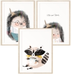 Zestaw 3 plakaty  jeże szop z herbatką.jpg