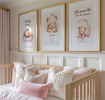 Zestaw 3 plakaty Misie z balonami róż dla dziewczynki imię metryczka Wzór 4.png