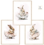 Zestaw 3 plakaty, obrazki króliczki, zajączki imię dziecka, metryczka NR1.jpg