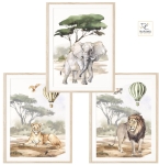 Zestaw 3 plakaty Zwierzęta Sawanna, Afryka Nr. 10.jpg