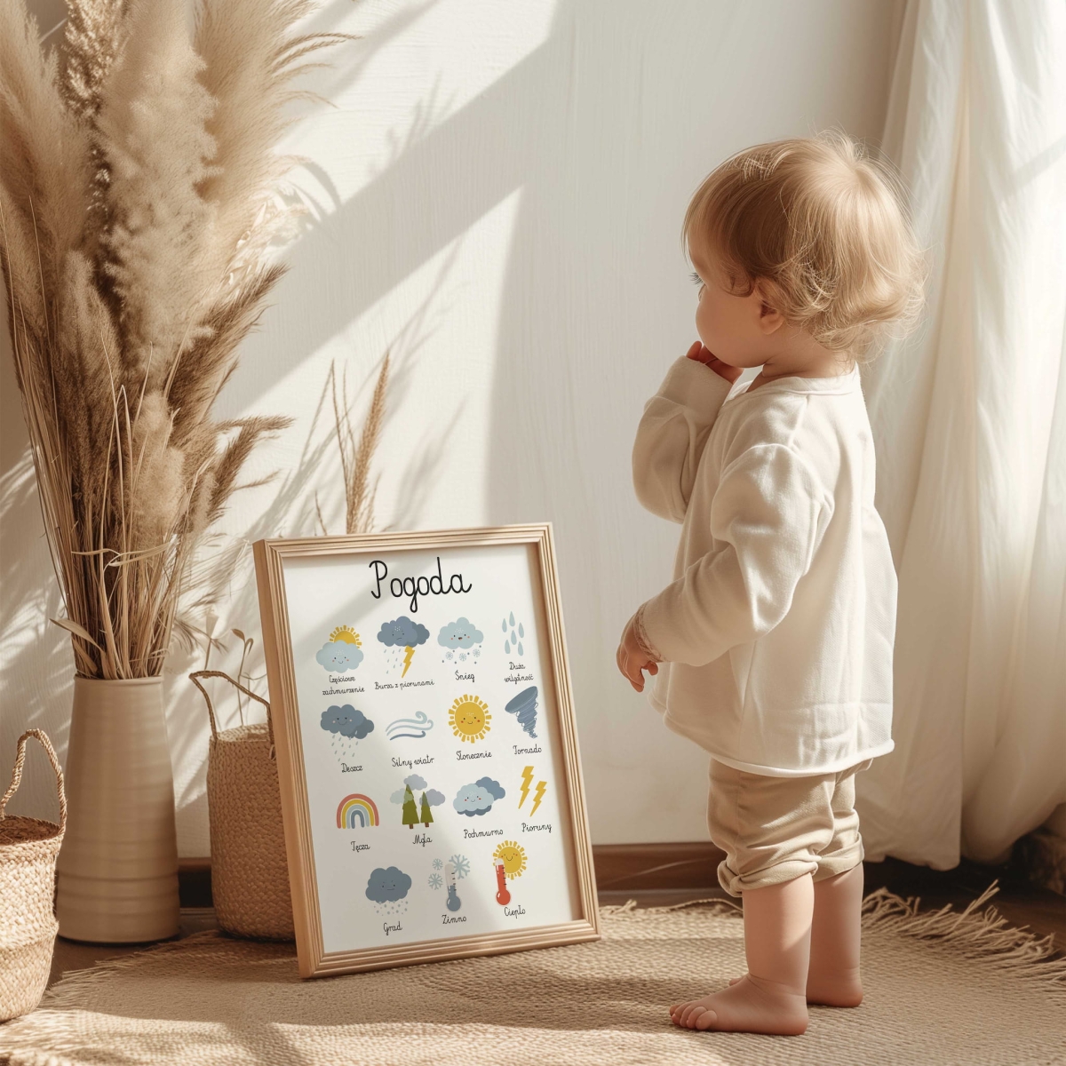 plakat pogoda Montessori do przedszkola