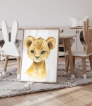 plakat ze lwem do pokoju dziecka, akwarela.jpg