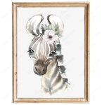 Zebra Plakat, obrazek na ścianę Savanna, akwarela 2.jpg