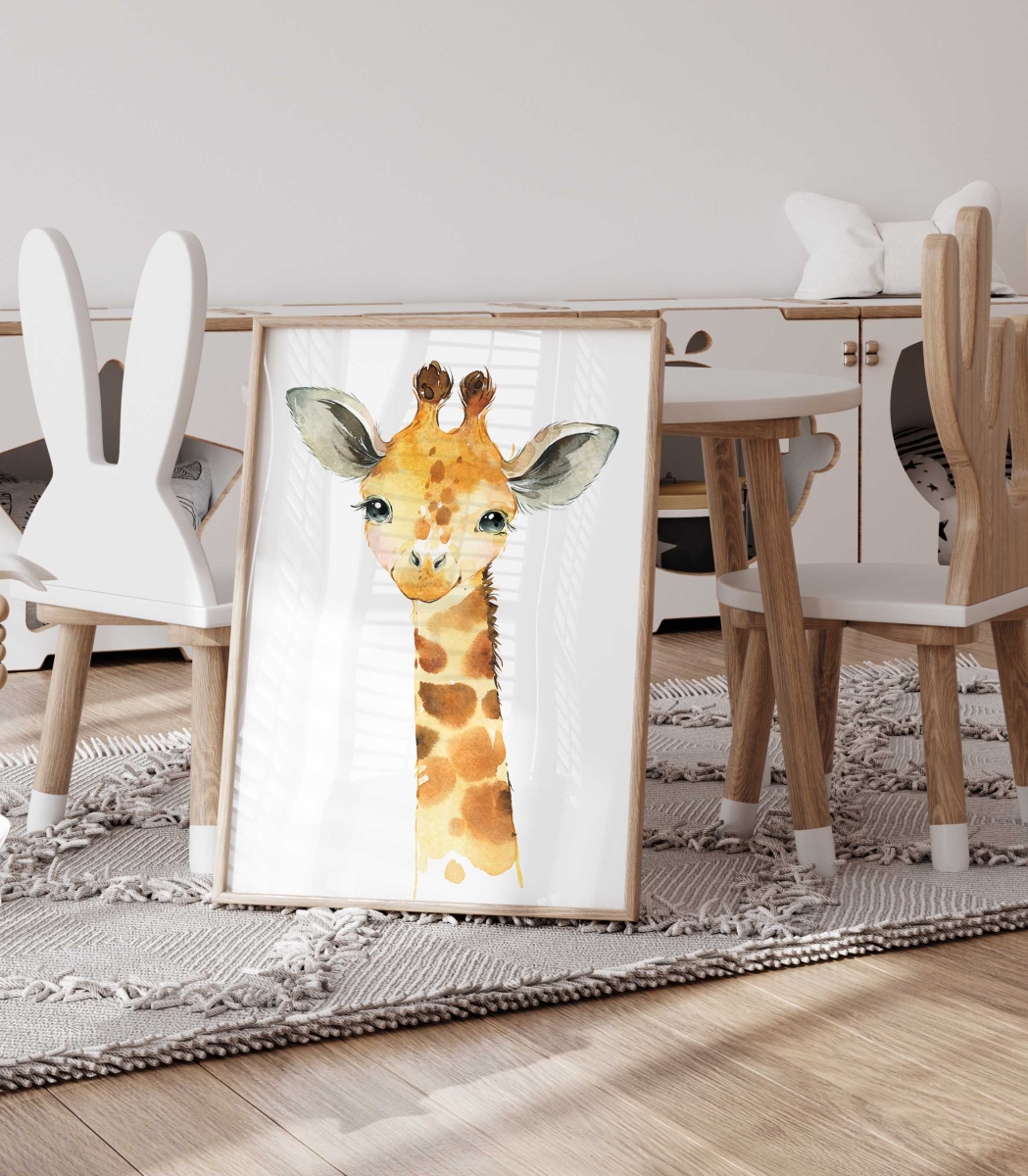 Żyrafa Plakat, obrazek Savanna, akwarela.jpg