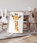 Żyrafa Plakat, obrazek Savanna, akwarela.jpg