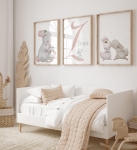 Zestaw 3 obrazki, plakaty króliczki z mamusią  personalizacja.jpg