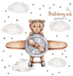 Naklejka na ścianę Miś w samolocie wzór 2.jpg