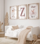 Zestaw 3 plakaty leśne zwierzęta, metryczka imię dziecka Nr.5.jpg