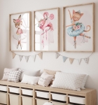 Zestaw 3 plakaty kotek, sarenka, flaming - Kolekcja balet   Nr.6.jpg