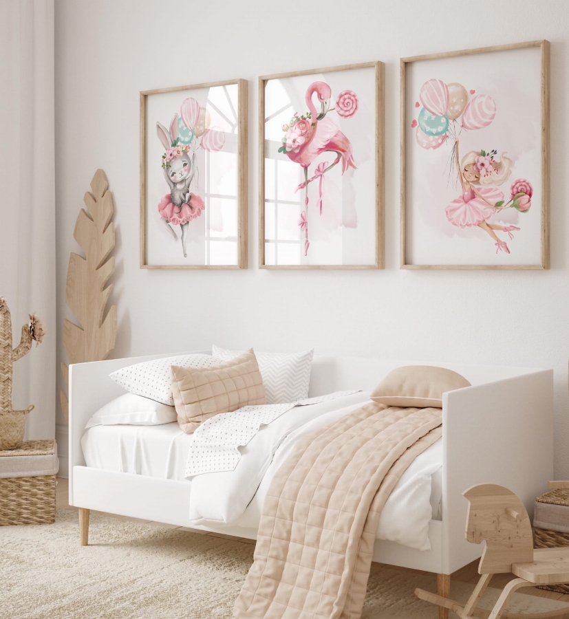 Zestaw 3 plakaty flaming, króliczek z balonikami Kolekcja balet  Nr.2.jpg