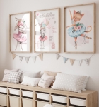 Plakat metryczka z kolekcji balet – zestaw 3 plakatów dla niemowlaka