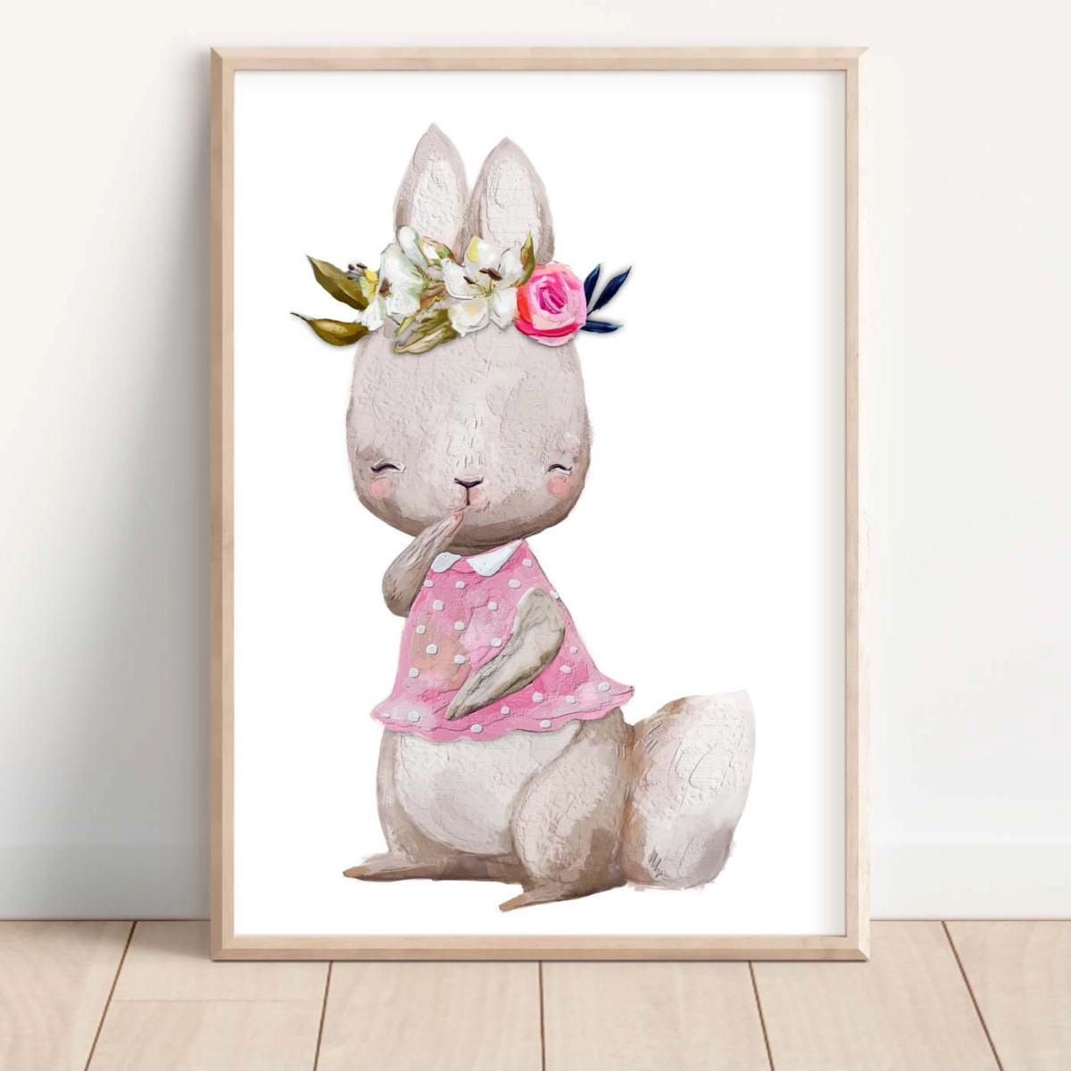 Króliczek z wianuszkiem - Plakat na ścianę dla dzieci.jpg
