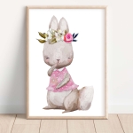 Króliczek z wianuszkiem - Plakat na ścianę dla dzieci.jpg