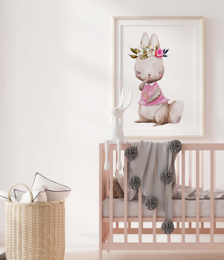Króliczek z wianuszkiem - Plakat na ścianę.jpg