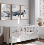 Dekoracja ścienna do pokoju dziecięcego – samolot i chmury