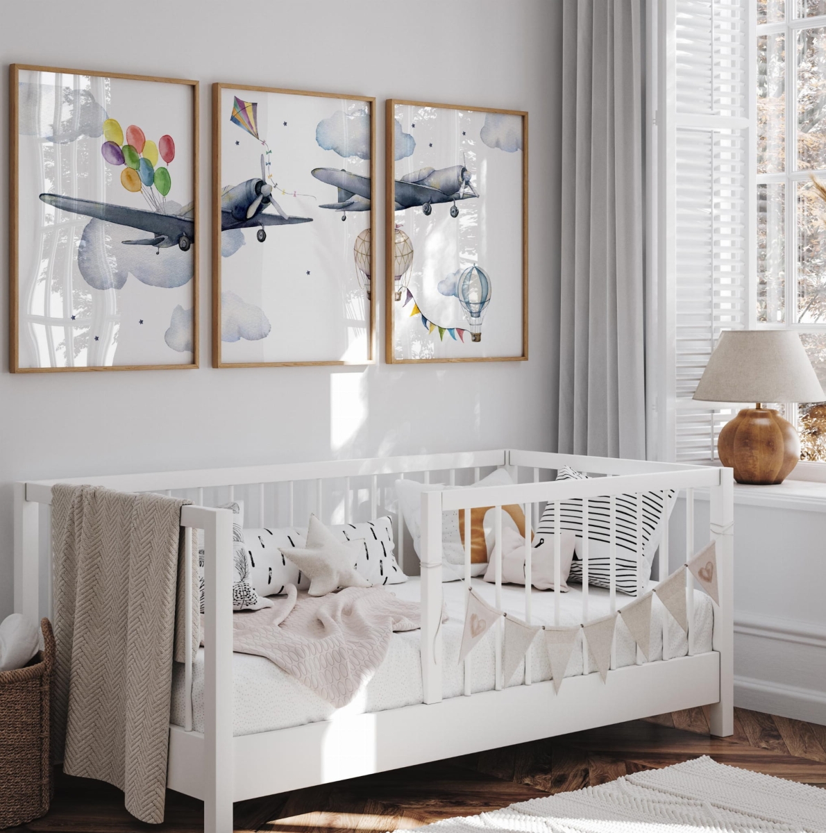 Zestaw 3 plakatów Samoloty, Balony Retro Nr.9