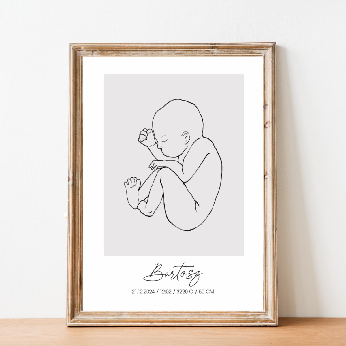 Metryczka LineArt – minimalistyczny plakat dla dziecka