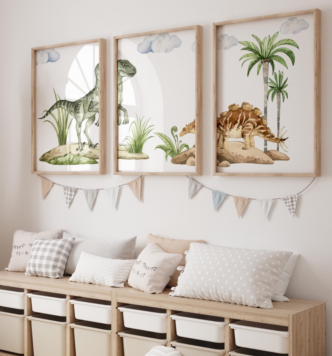 zestaw plakatów prehistorycznych Dinozaury .jpg