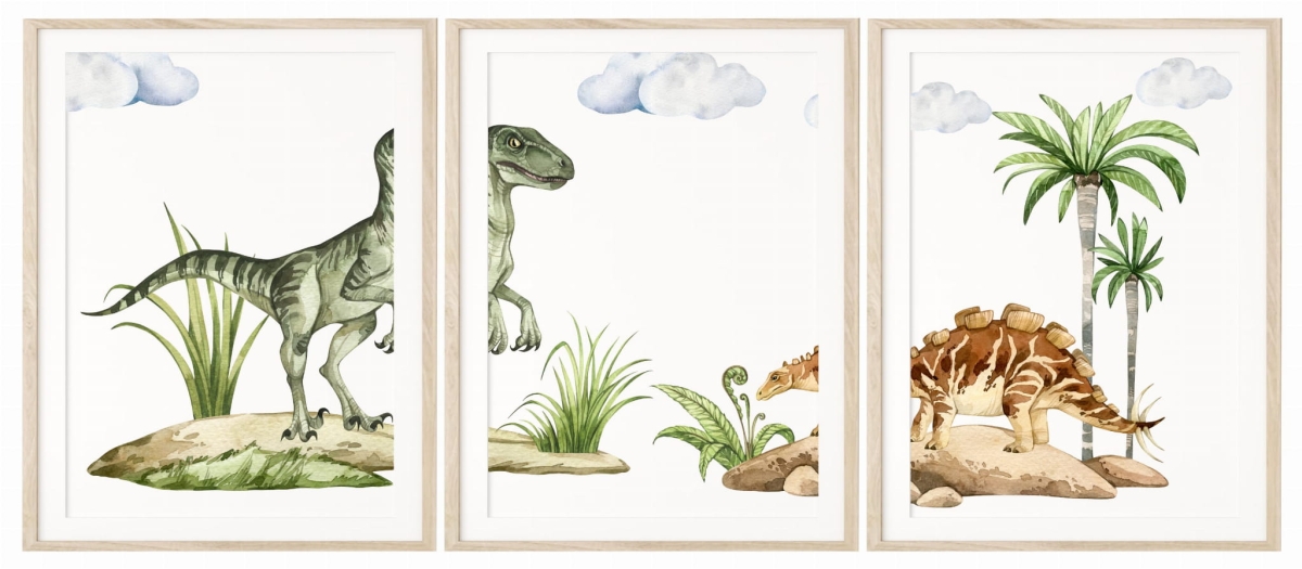 Dinozaury Welociraptor, Wuerhozaur - Zestaw 3 plakaty.jpg