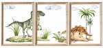 Zestaw 3 plakaty Dinozaury Welociraptor, Wuerhozaur.jpg