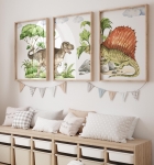 Zestaw 3 plakaty Dinozaury Dimetrodon, Tyrannosaurus rex.jpg
