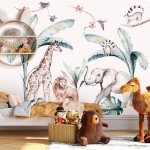 Safari zwierzęta, rośliny naklejka.jpg